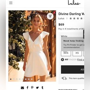 Lulus White mini dress